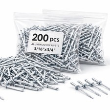 200PCS Large Flange Aluminum Pop Rivets 3/16
