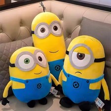 Cute Minions Movie Characters Yellow Plush Toys Bob Stuart In Jeans Soft Dolls picture