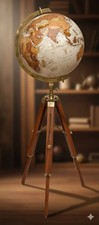 Floor World Globe With Wooden Tripod Stand 18