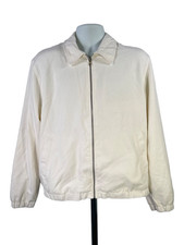 H&M Men's Dusty White Full Zip Long Sleeve Basic Collard Jacket - L picture