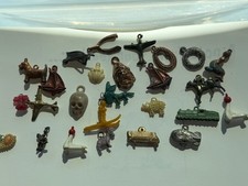 Vtg. Gumball Machine Charms Lot Plastic Metal Cracker Jack Toys Animals Vehicles picture