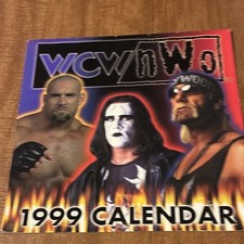Vintage 1999 WCW nWo Wall Calendar Goldberg Sting Hulk Hogan Wrestling Rare picture