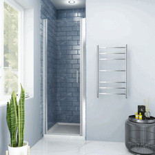 SUNNY 28/30/32/34/36''W x 72''H Pivot Swing Shower Door Frameless Chrome Finish picture