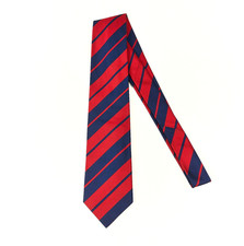 Ben Silver Pure English Silk Tie Navy Red Stripes Necktie Hand Made 3.5 x 56 picture