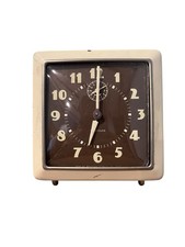 Vintage 1955 WESTCLOX Spur Ivory Brown Alarm Clock For Repair/Parts Antique picture