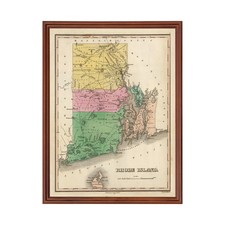Old Map of Rhode Island 1824 - Vintage Rhode Island Art picture