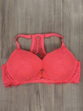 TORRID CURVE 42DD coral pink Plunge Front Close Lace perfect T Underwire Bra picture