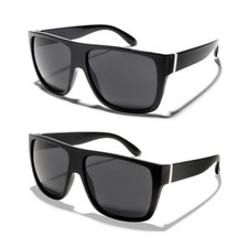 ShadyVEU Flat Top Casual Square Oversize Large Black Mens XL Sunglasses Cholo OG picture