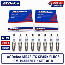 Set Of 8 - NEW GENUINE ACDelco Marine Spark Plugs MR43LTS 19355201 picture
