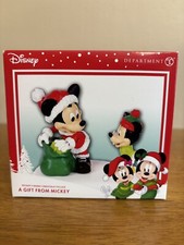 RARE Retired Disney Dept 56 Christmas Figure A Gift From Mickey NEW picture