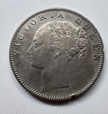 1840 East India Company Silver Rupee Victoria Divided Legend Fine-Very Fine picture