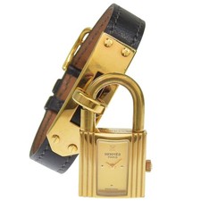 HERMES Kelly watch Watches goldDial Plated Gold/leather Quartz Analog disp... picture