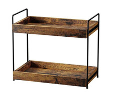 Organizador de Baño 2 Niveles Estilo Rústico para Cosméticos y Cocina picture