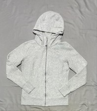 Lululemon Scuba Hoodie Womens 10 Gray Full Zip Fleece Pockets Logo Jacket picture