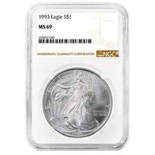 1993 $1 American Silver Eagle NGC MS69 Brown Label picture