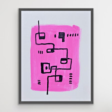 ARivers Abstract Art Rosy Path Painting 14x11 Canvas Original Collectible Decor picture