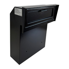 OPEN BOX Rainproof Through the Door Safe Mailbox with Combination Lock, Black picture