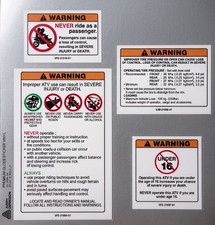 1988-2006 Yamaha Blaster Warning Decal Kit Decal Overlay picture