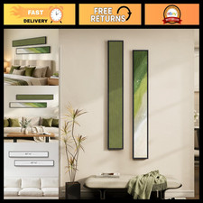 Sage Green Abstract Framed Wall Art Decor - Long Narrow 2-Piece Set for Hallway picture