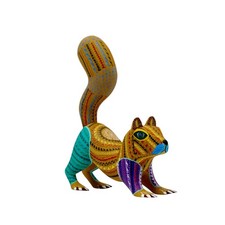 Hand-painted wooden meerkat Alebrije: unique Mexican folk art sculpture picture