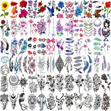 72 Sheets Temporary Tattoos for Women 72 Count (Pack of 1), Flower Butterfly picture