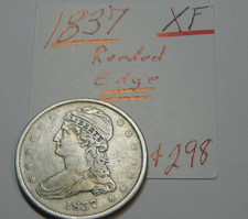 BOLD XF   1837 REEDD EDGE BUST HALF NICE RIMS & FIELDS    AND ✨ picture