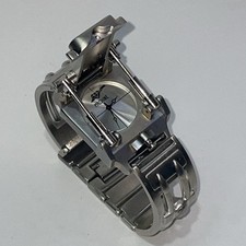 Vintage Machine Mechanical Watch The Edge Company Silver Spring Loaded NOS picture