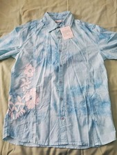 International Male Short Sleeve Casual Shirt Garment Dyed L NWT picture