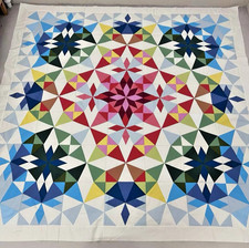 Handmade Rainbow Alaska Cotton Fabric Queen Size Patchwork quilt top/topper picture
