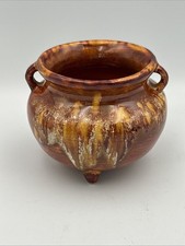 Vintage Cherokee Pottery Arrow 02.21.79 Drip Glaze Pot Belly Vase Fall Autumn picture