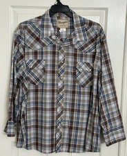 NWOT Wrangler Western Fashion Snap Shirt 3XL-Long Sleeves Brown picture