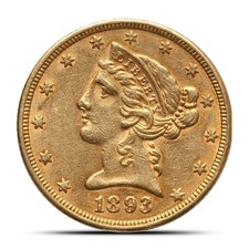 Pre-33 $5 Liberty Gold Half Eagle Coin (XF) Random Year picture