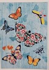 PAPYRUS EMBROIDERED BUTTERFLY BUTTERFLIES BIRTHDAY CARD picture