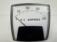 Vintage GE General Electric P214 AC Ammeter 0-200 Amp Analog Panel Meter USA picture