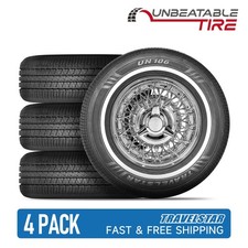 Set of 4 Travelstar UN106 205/75R14 95S 18mm White Wall A/S Passenger Car Tire picture