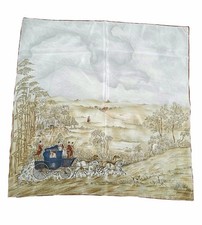 Rare vintage scarf woman pure silk scarf print horse pattern beige burgundy picture