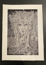 Divine Sorrow Art Print by David Welker Rare Skull Doodle 2018 #/90 Pearl Jam picture