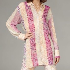 Aritzia Wilfred Twain Button Up Sheer Tunic Top Boho Resort Wear size XS picture