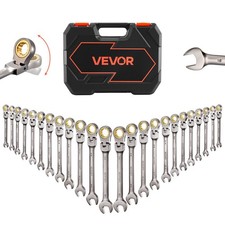 VEVOR Flex-Head Ratcheting Wrench Set Combination Wrench Set 24-Piece 72 Teeth picture