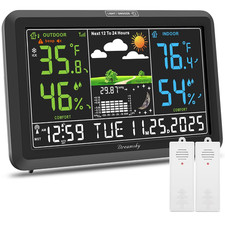 Weather Station Indoor Outdoor Thermometer Wireless, Atomic Clock picture