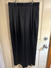 COS Women’s Black Solid Pleated Front Dress Pants Acetate/Poly/Cotton picture