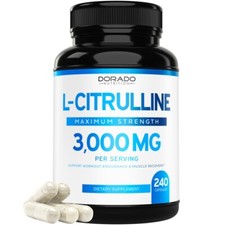 L-Citrulline 3000mg 240 Capsules GMP Certified  & Non-GMO Free Form Amino picture