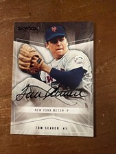 TOM SEAVER NEW YORK METS - AUTOGRAPHICS / NUMBERED - 2005 FLEER SKYBOX picture