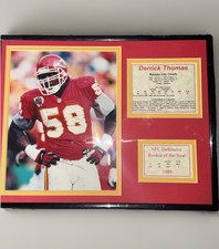 VTG Derrick Thomas KC Chiefs NFL 89’ Defensive Rookie of the Year Framed Tribute picture