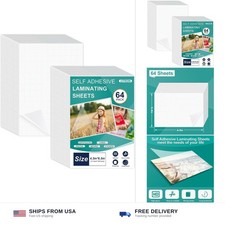 64 Sheets Self Seal Laminating Pouches 4x6, Self Adhesive Laminating Sheets, ... picture