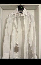 Tom Ford Men’s Slim Dress Shirt White #2.  Double Button Spread Collar. Size 40 picture