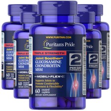 Puritan's Pride 3X Strength 1500mg Glucosamine Chondroitin & MSM 5X60 Caps USA picture