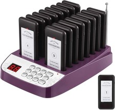 Buzzer 16-Pack Restaurant Pager System 1640ft Range Vibration/Flash picture