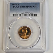 1968-S 1C PCGS PR68RD CAM - Lincoln Cent (Modern) picture