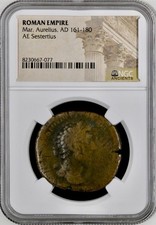 Large Emperor Marcus Aurelius Sestertius 161-180AD NGC Genuine Roman Coin picture